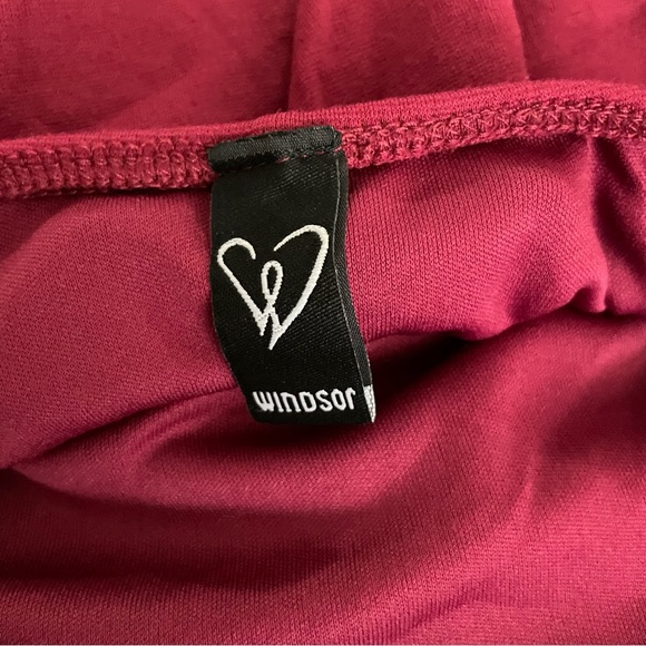 Burgundy Red Short Cocktail Dress | Windsor Women Large | Keyhole Lace Open Back - Picture 5 of 7